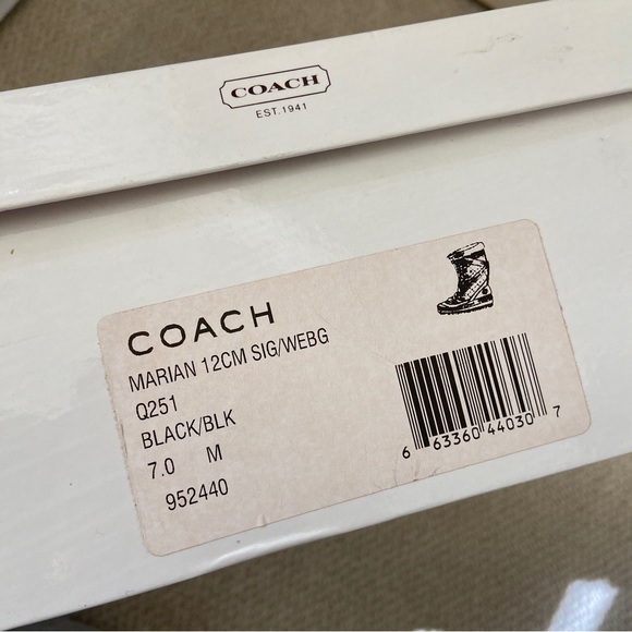 Coach Marian Black Snow Boots size 7 - Picture 2 of 13